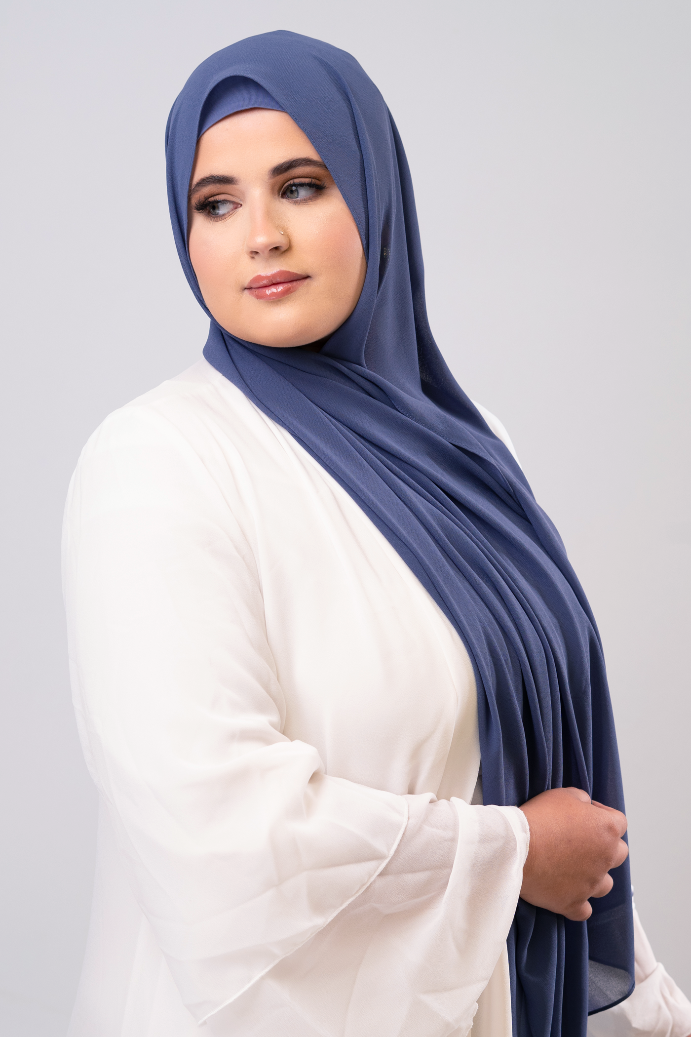 SLATE BLUE - Chiffon Hijab Set