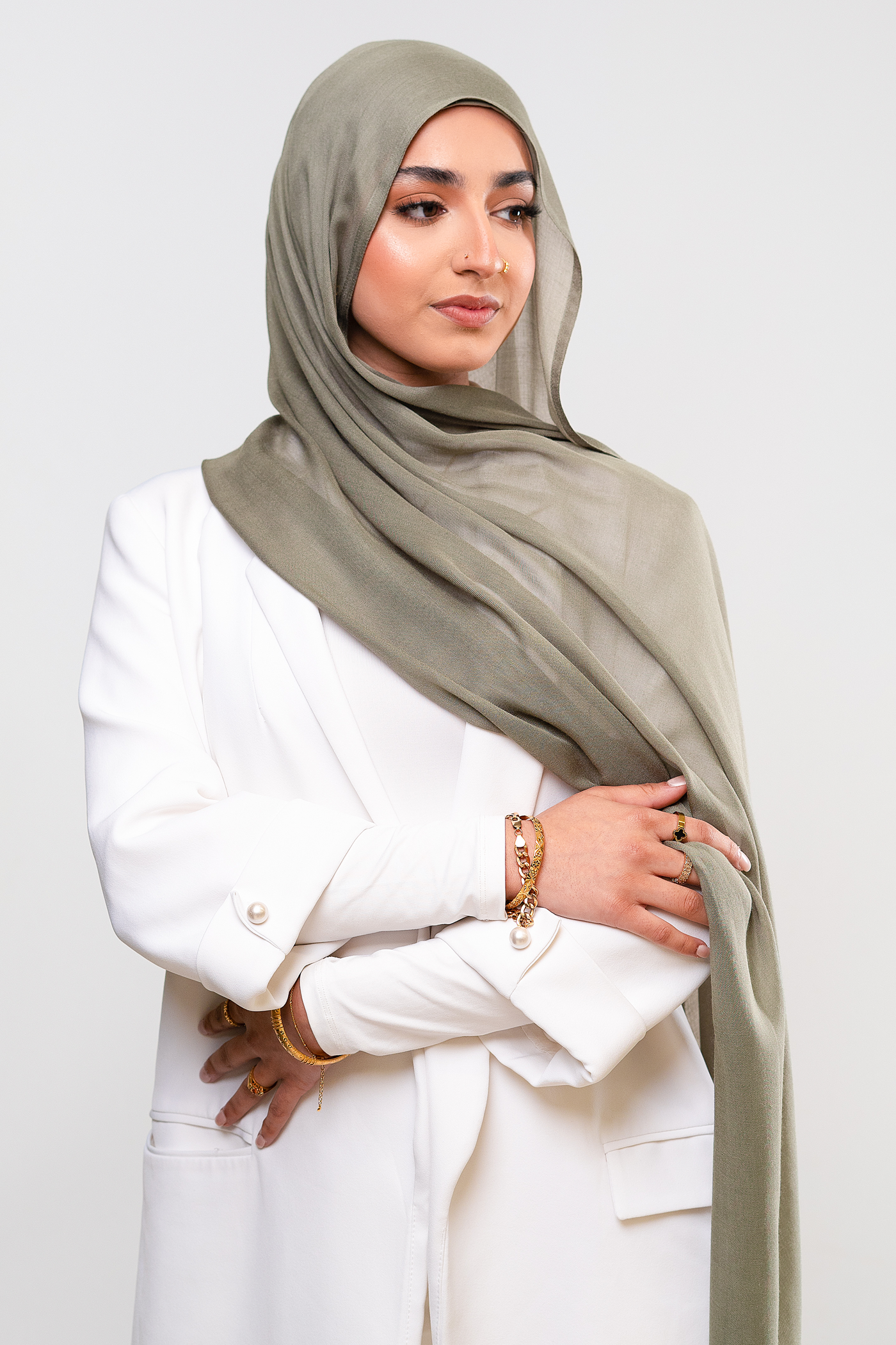 OLIVE GREEN - Modal Hijab Set
