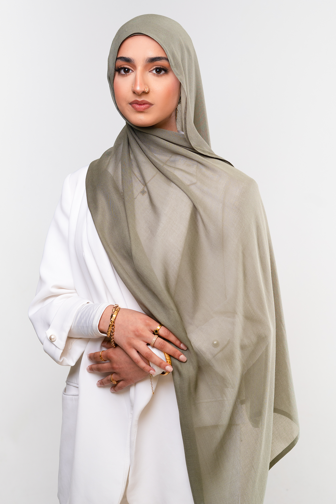 OLIVE GREEN - Modal Hijab Set