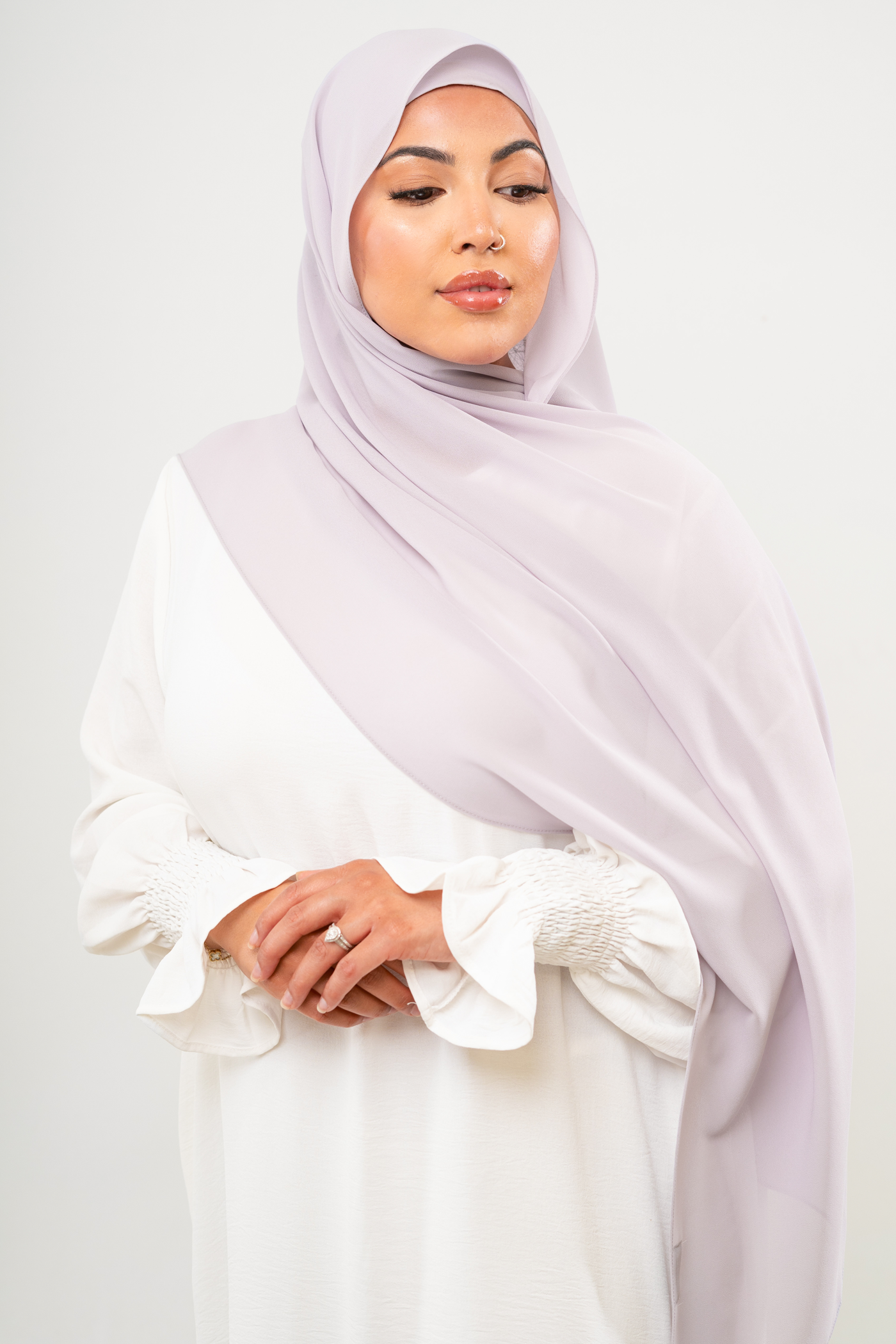 LILAC GREY - Chiffon Hijab Set