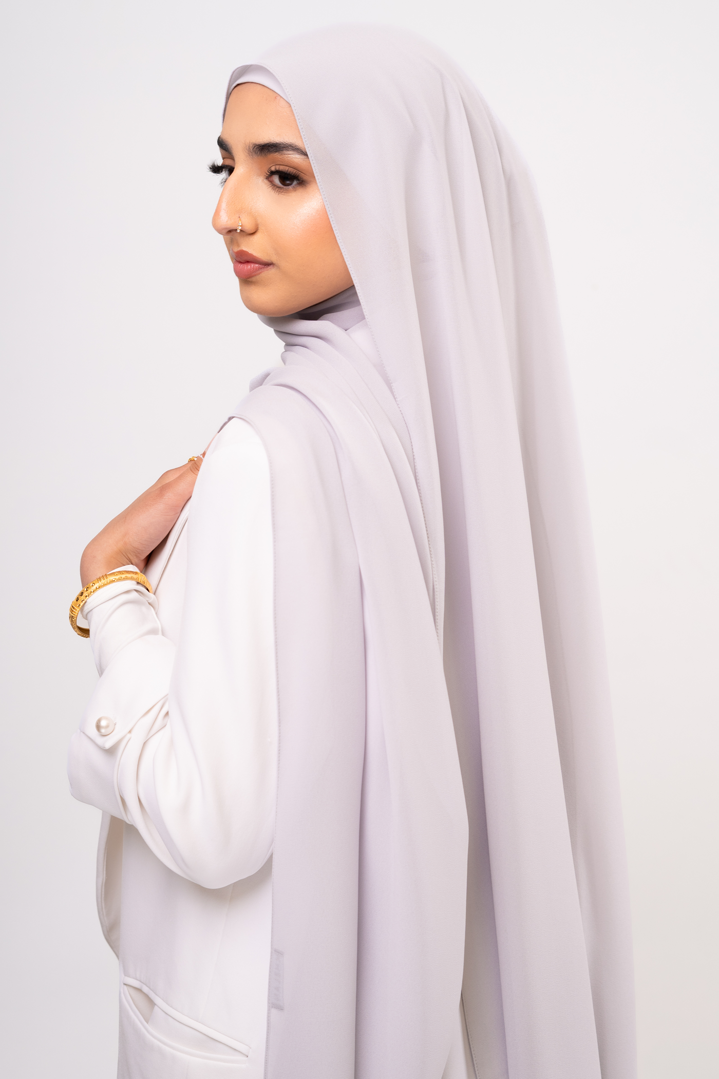 PEARL GREY - Chiffon Hijab Set