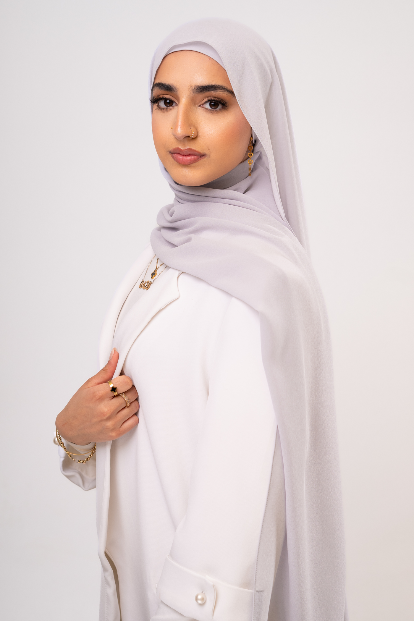 PEARL GREY - Chiffon Hijab Set