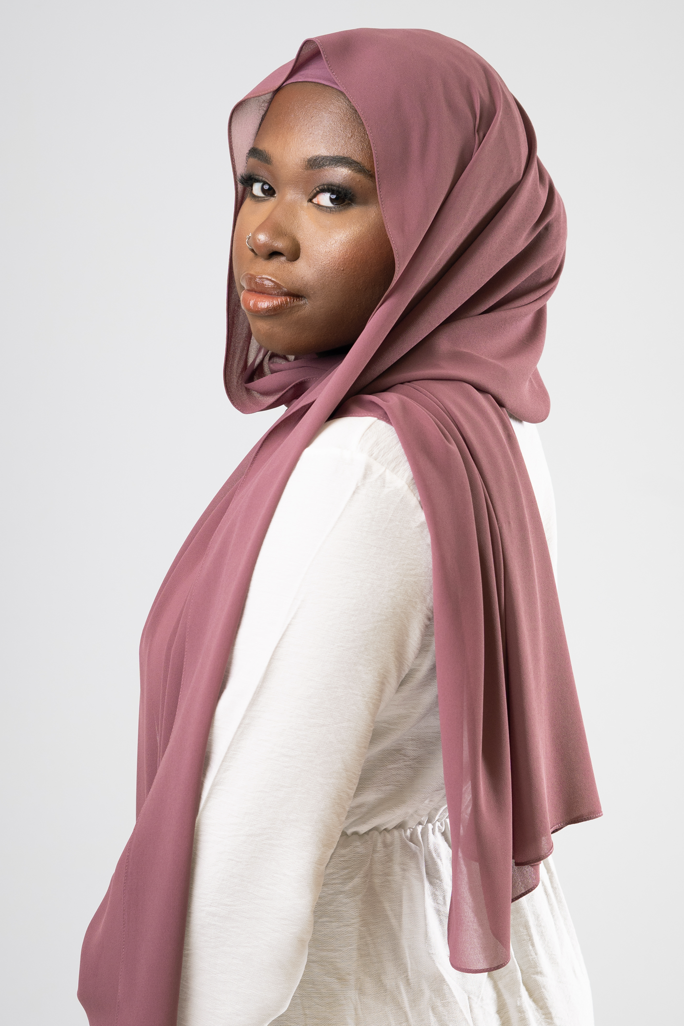 PURPLE MAUVE - Chiffon Hijab Set