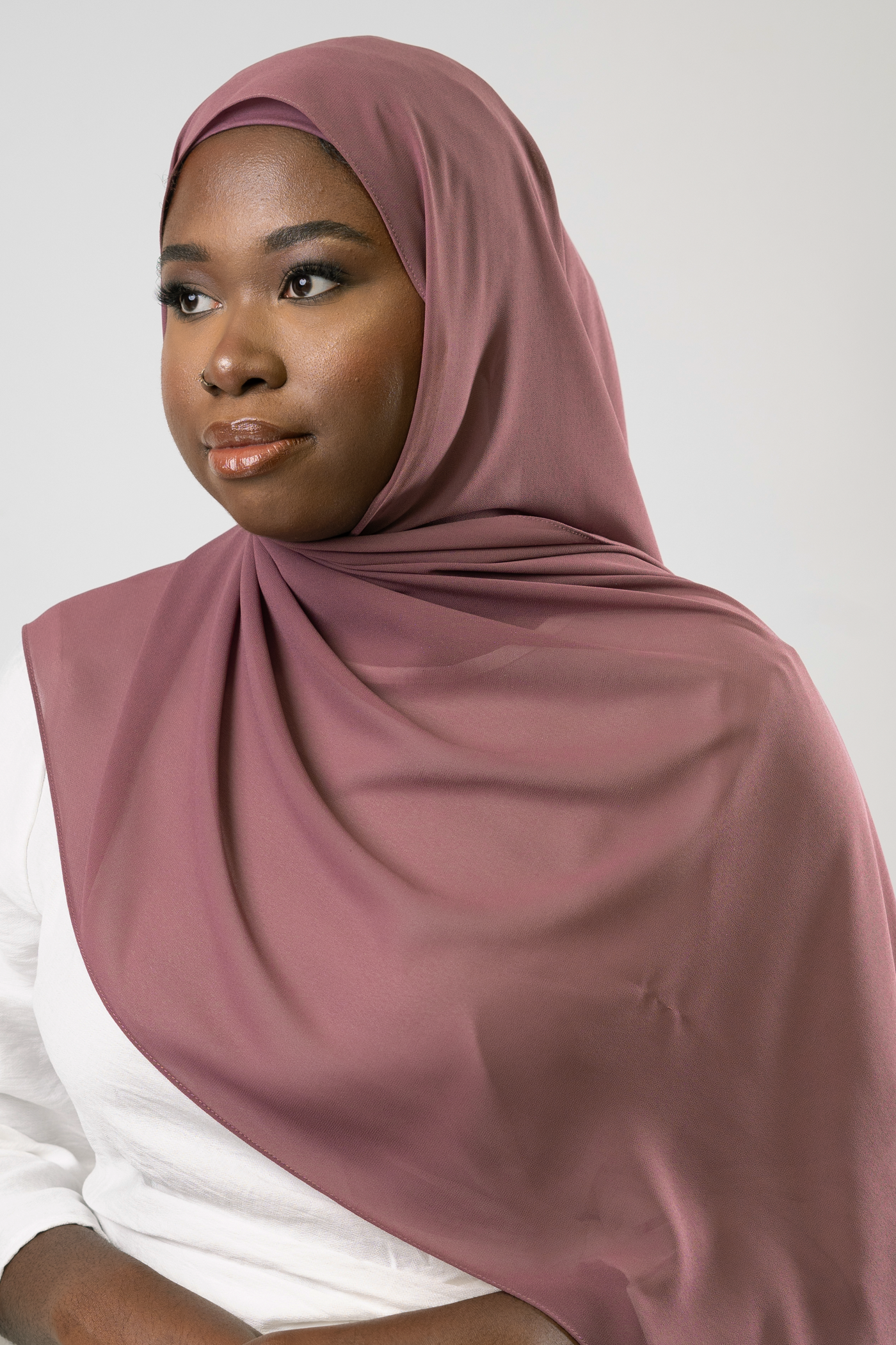 PURPLE MAUVE - Chiffon Hijab Set