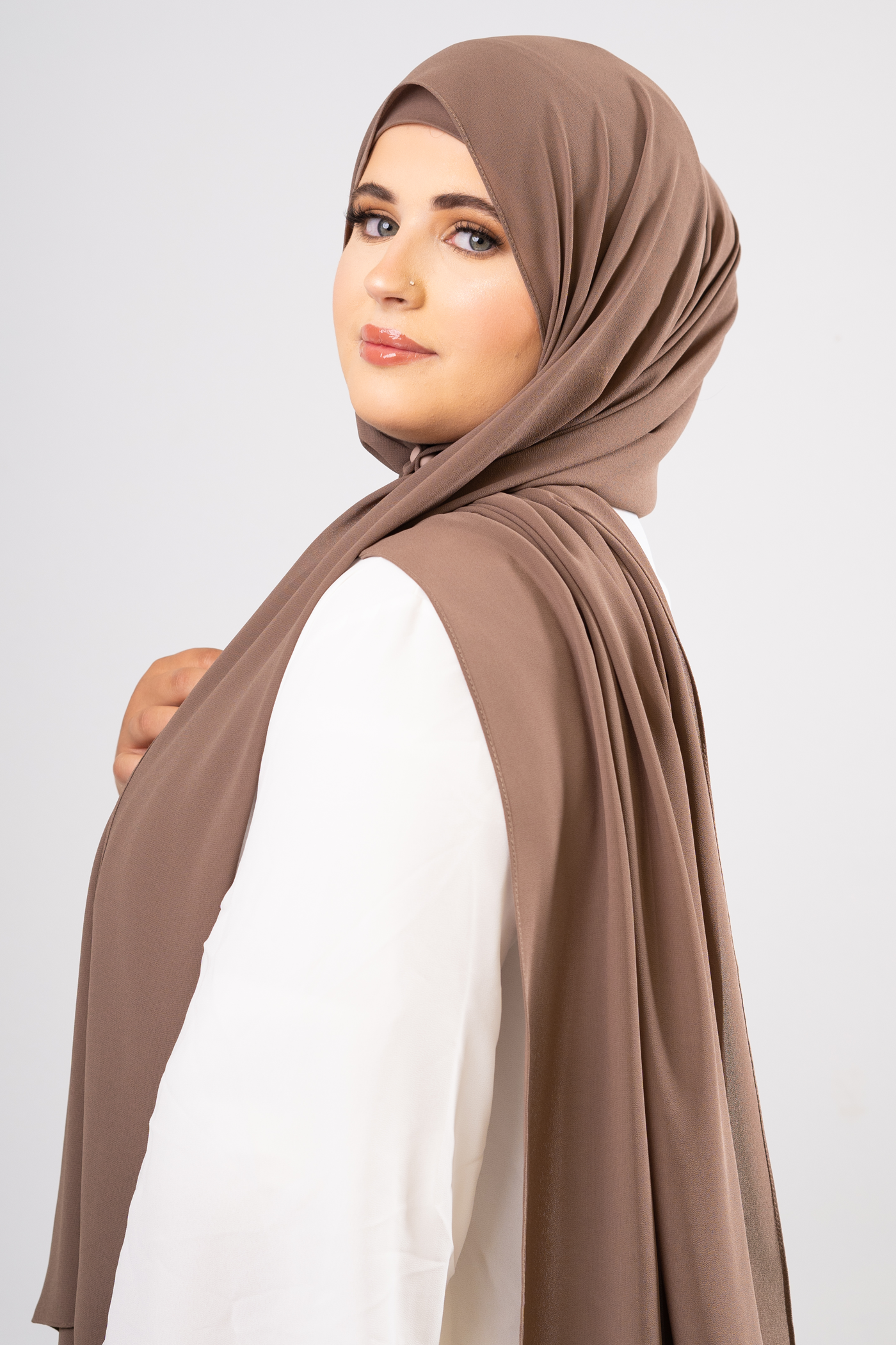 DEEP TAUPE - Chiffon Hijab Set