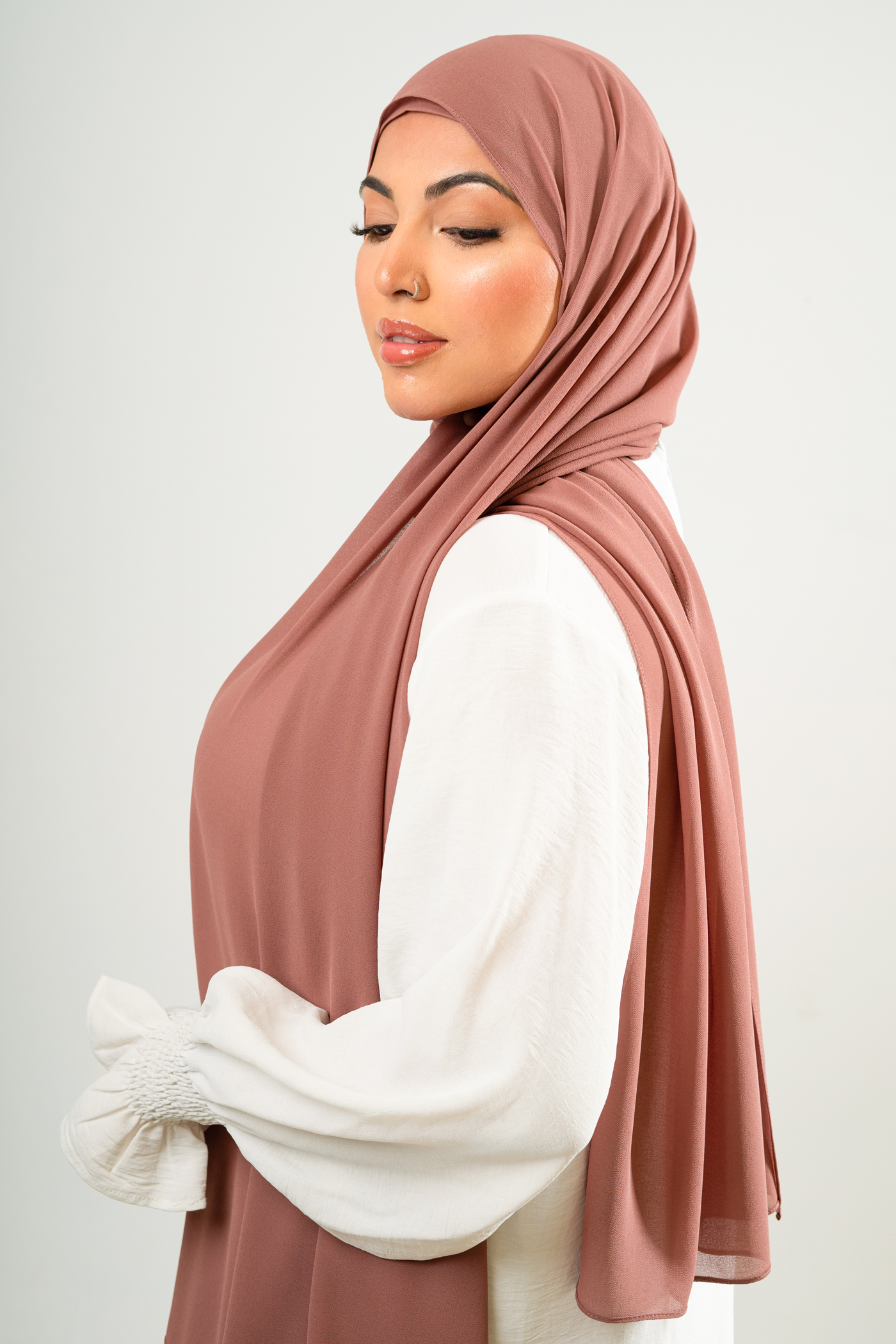 DUSTY ROSE -Chiffon Hijab Set
