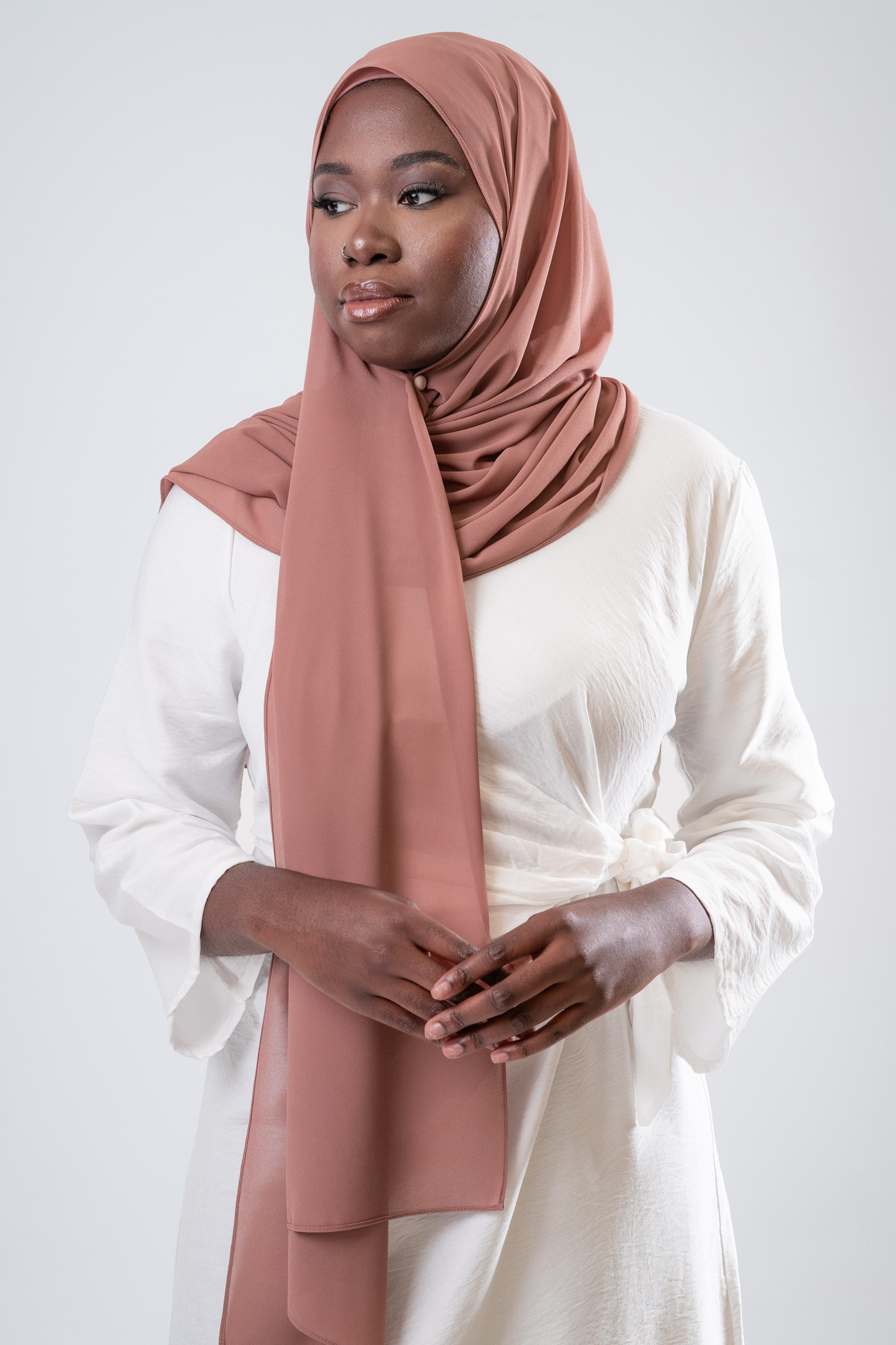 ROSE MAUVE - Chiffon Hijab Set