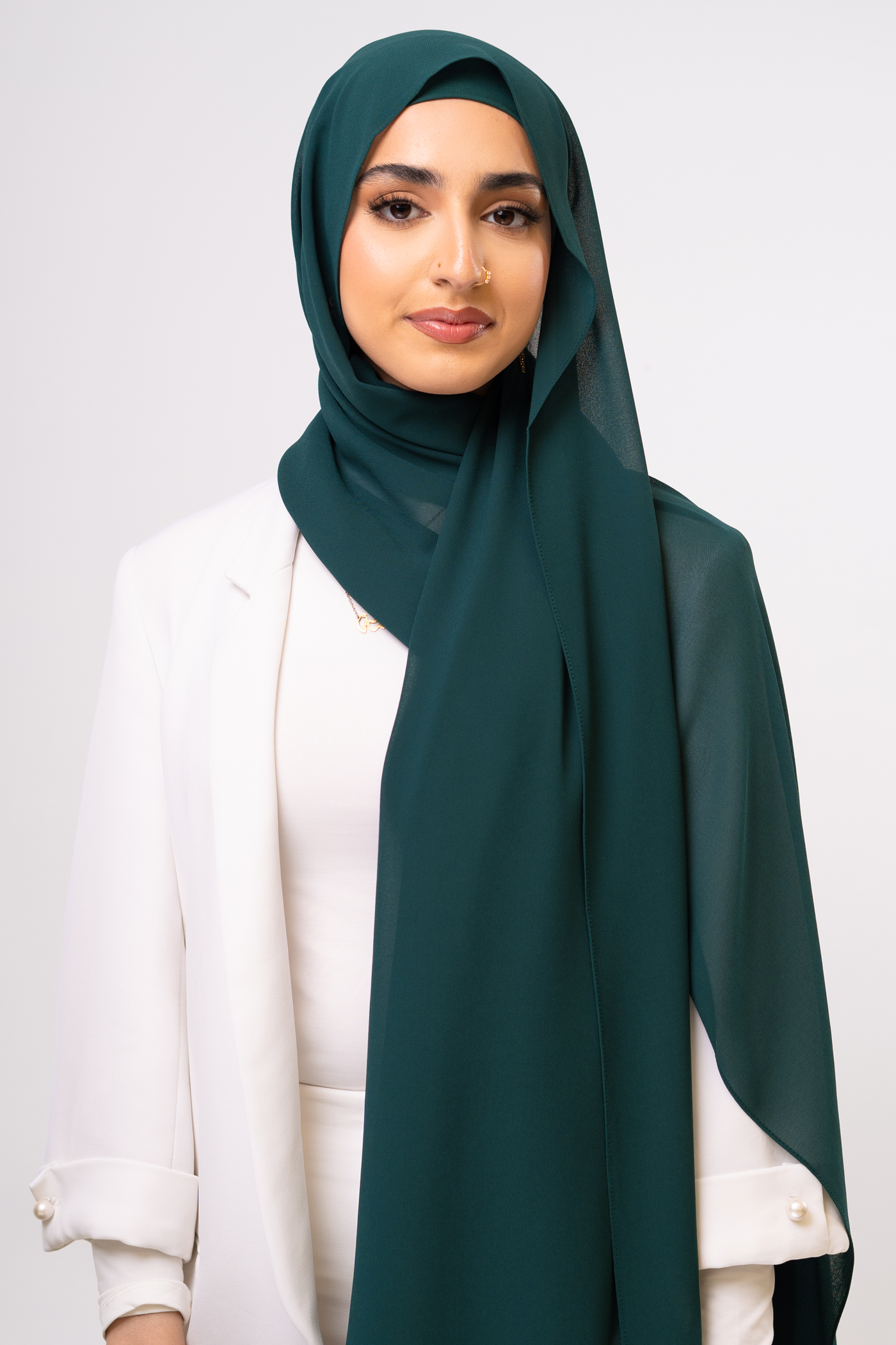 BOTTLE GREEN - Chiffon Hijab Set