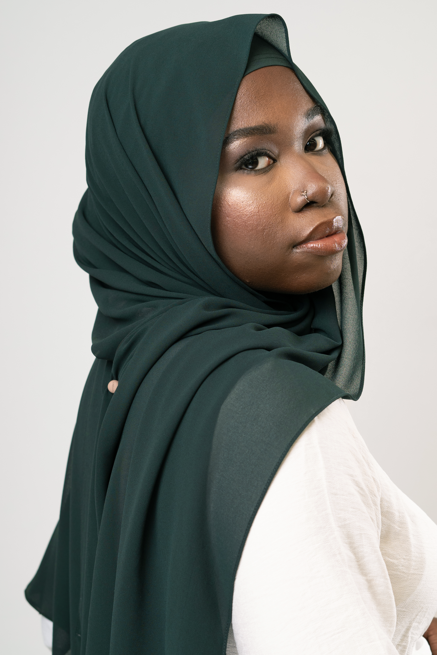 EMERALD GREEN - Chiffon Hijab Set