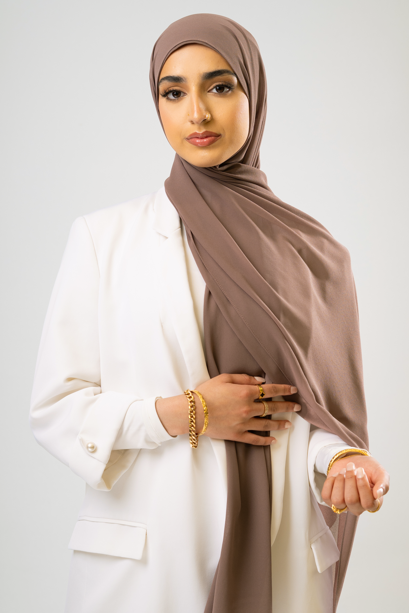 TIMELESS TAUPE - Chiffon Hijab Set