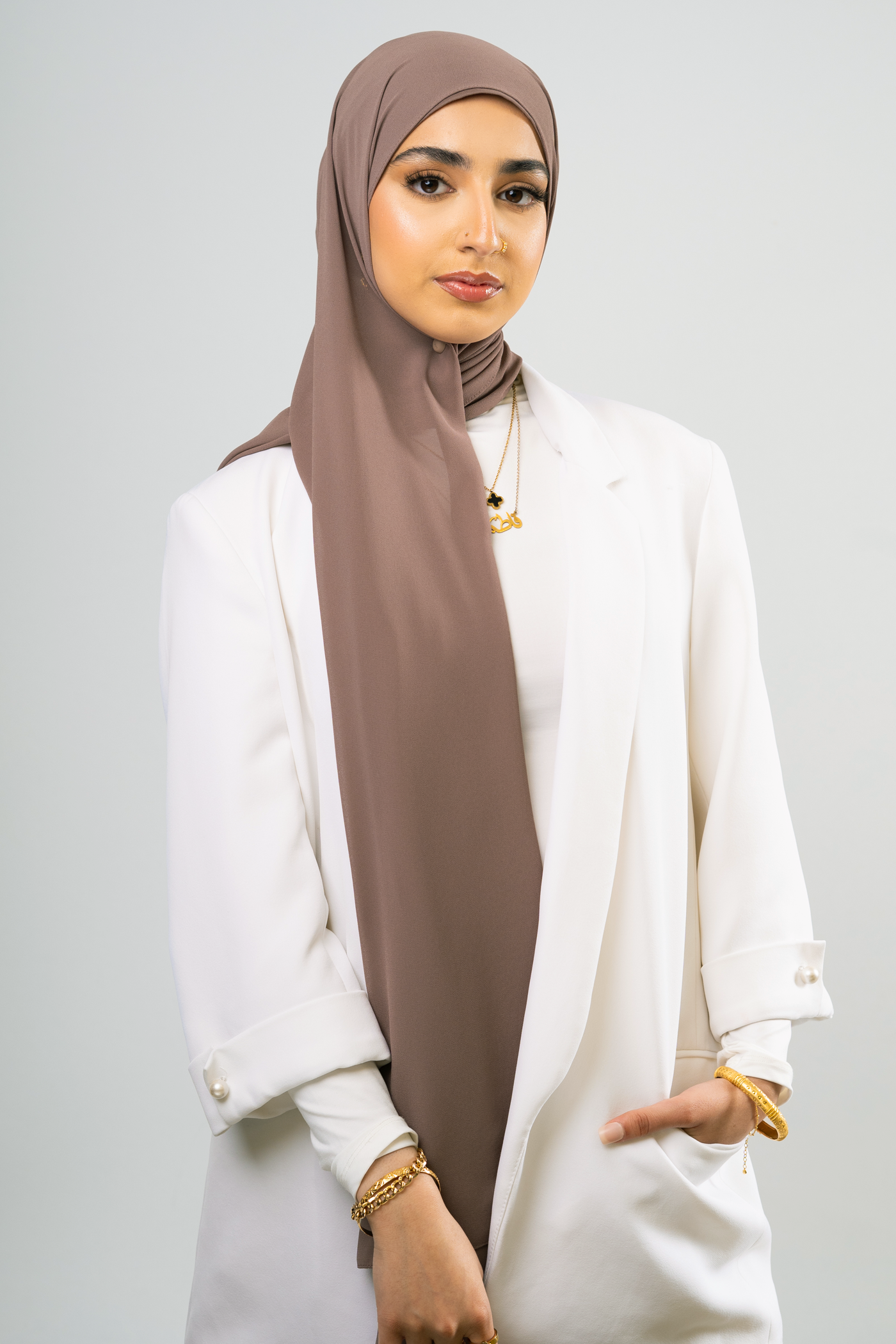 TIMELESS TAUPE - Chiffon Hijab Set