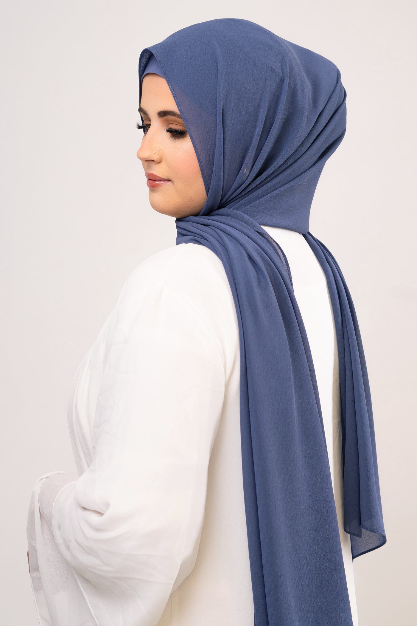 SLATE BLUE - Chiffon Hijab Set