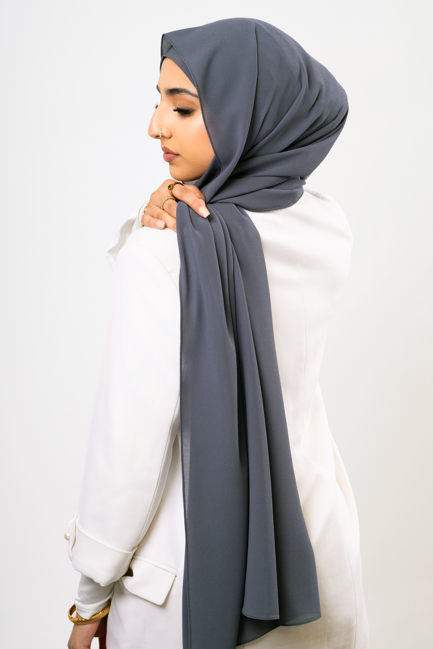 CHARCOAL GREY - Chiffon Hijab Set