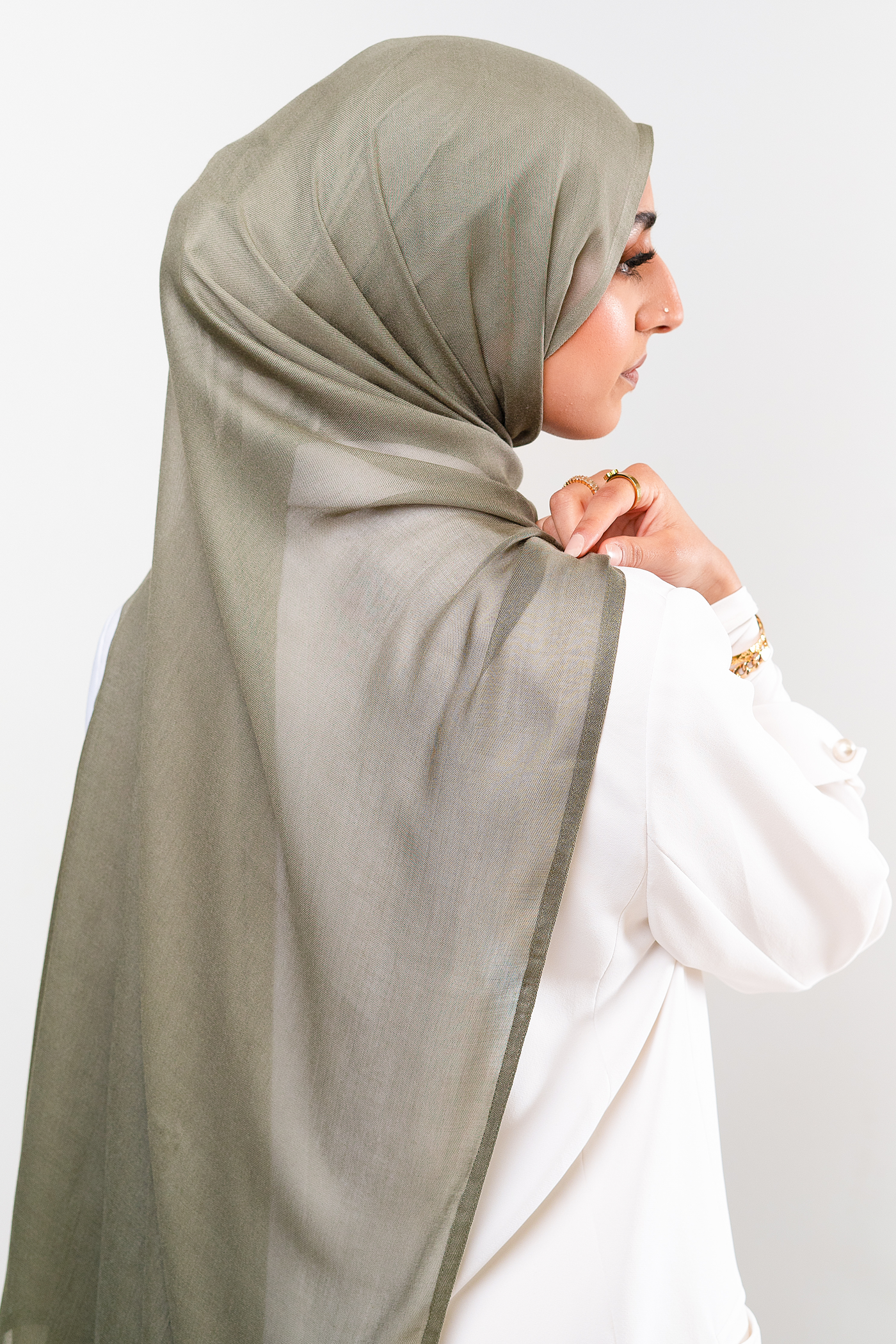 OLIVE GREEN - Modal Hijab Set