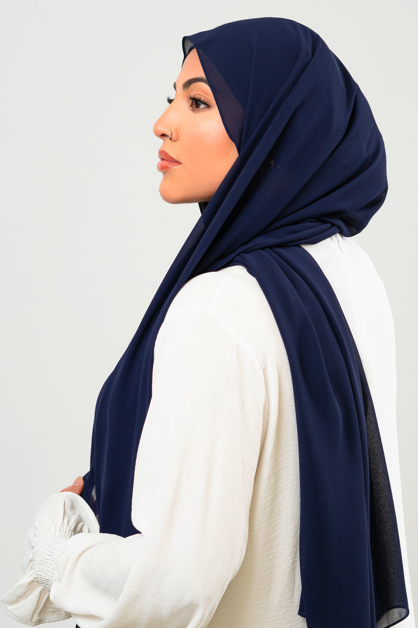 NAVY - Chiffon Hijab Set