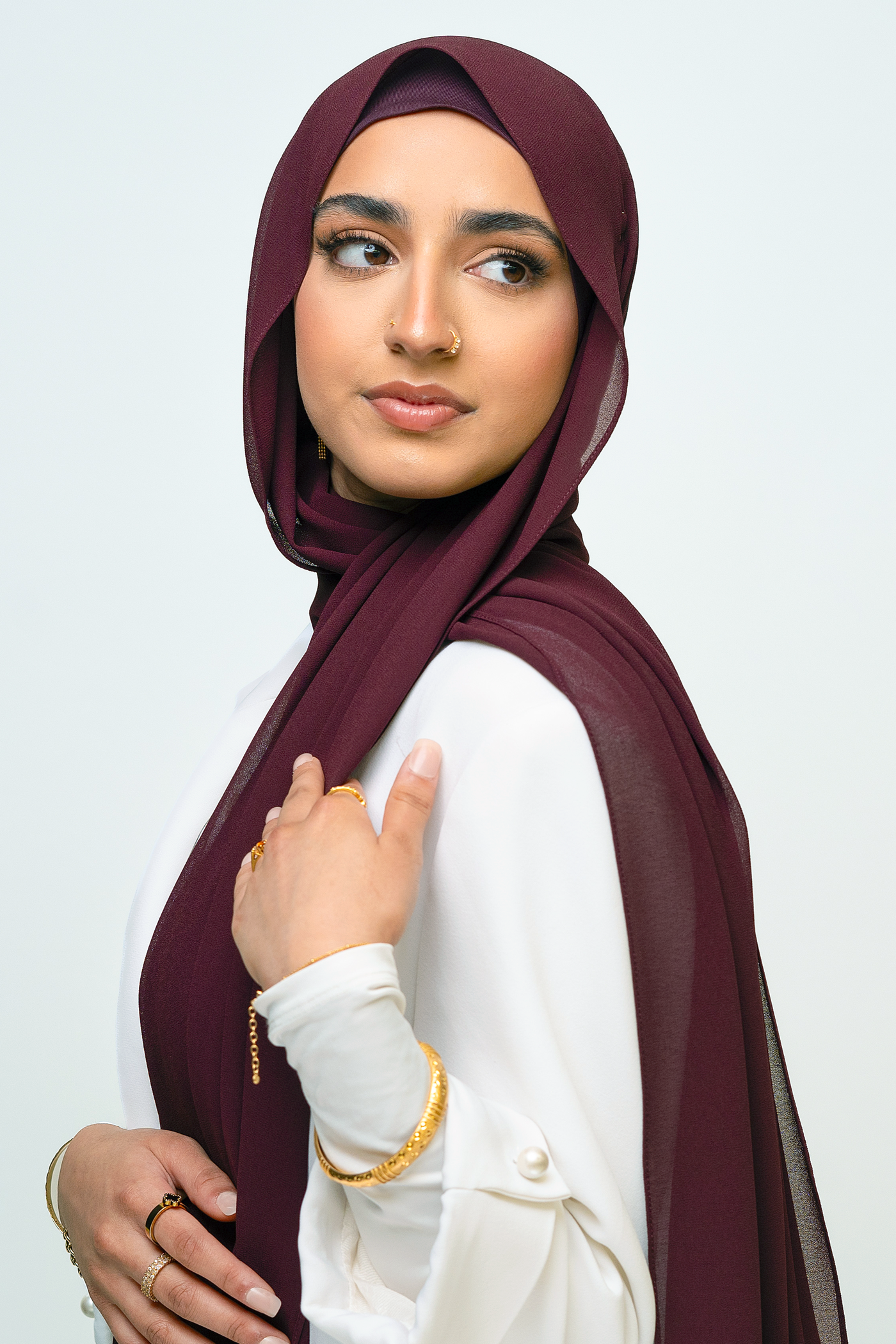 DEEP PLUM - Chiffon Hijab Set