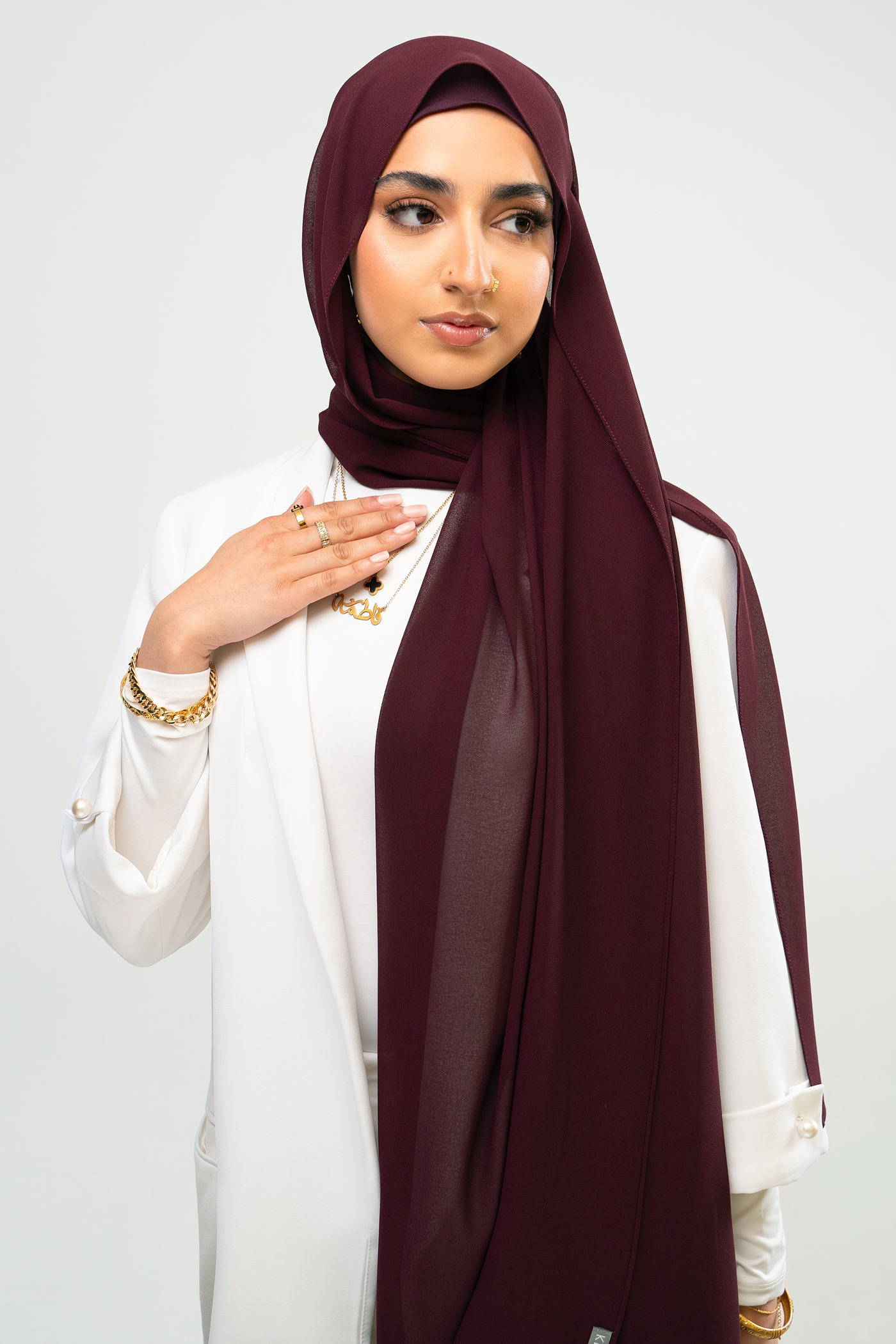 DEEP PLUM - Chiffon Hijab Set